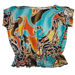Poet Colourful Retro Pullover Top